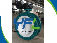 Flanged  PTFE Lined butterfly valve