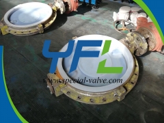 U type flanged PFA Lined butterfly valve
