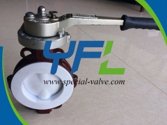 Lever Operated PTFE Lined butterfly valve